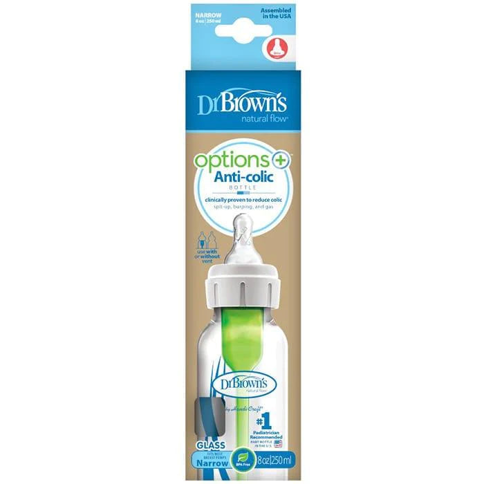 Dr. Brown's® - Dr. Brown's Option+ Anti-Colic Glass Bottle - Narrow Neck - Single Pack