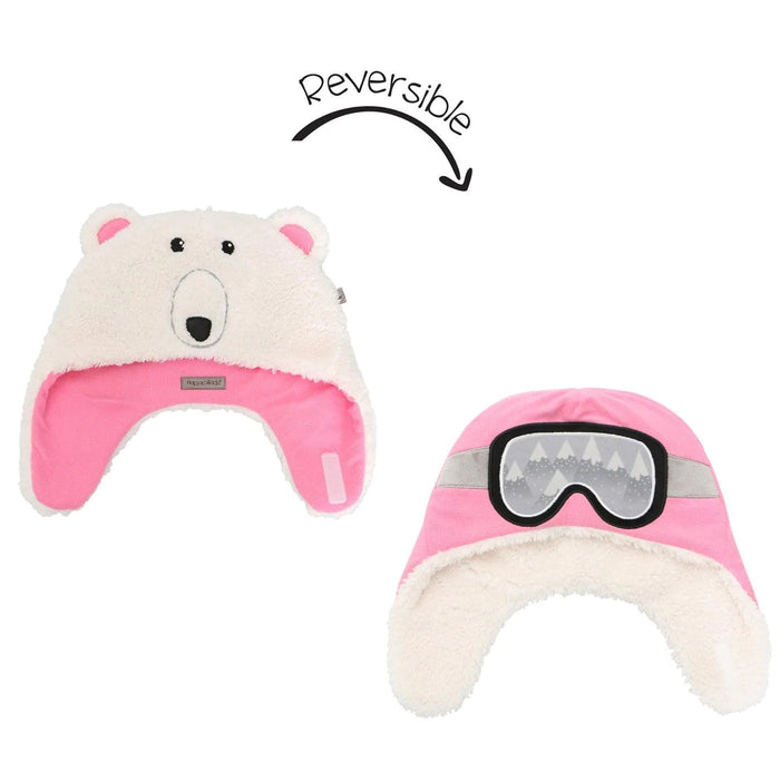 Flapjack Kids - Flapjack Kids Reversible Sherpa Hat - Bear/Ski Goggles