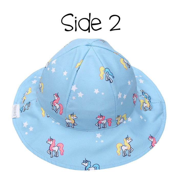 Flapjack Kids - Flapjack Kids UPF50+ Patterned Sun Hat - Rainbow/Unicorn