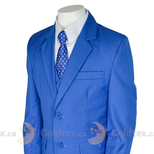 Formal Kids Wear - Formal Kids Wear 5-piece suit set - Ocean Blue - Style 8164