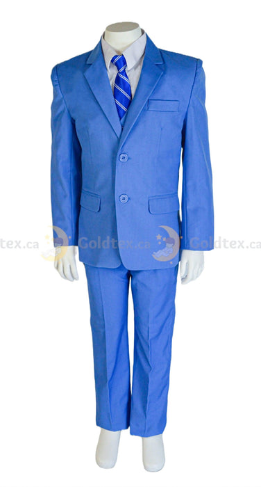 Formal Kids Wear - Formal Kids Wear 5-piece suit set - Sky Blue - Style 8169