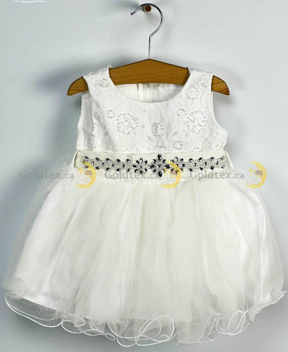 Formal Kids Wear - Formal Kids Wear Baby Girl Dress with Lace Embroidered Bodice