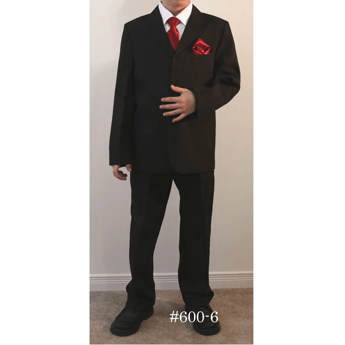 Formal Kids Wear - Formal Kids Wear Boys 5 Piece Mat Black Suit