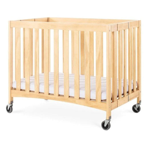 Foundations® - Foundations Travel Sleeper® Compact Folding Crib, Slatted w/ Oversized Casters (Foam Mattress)