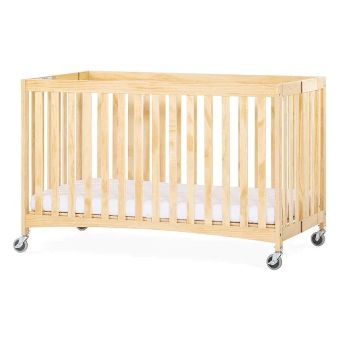 Foundations® - Travel Sleeper® Full-Size Folding Crib with Oversized Casters (Including Foam Mattress)