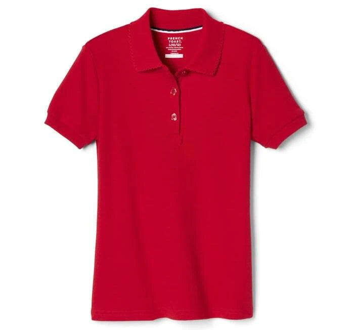 French Toast® - French Toast Girl Short Sleeve Interlock Polo with Picot Collar SA9423