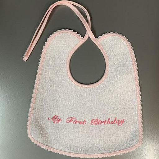 Gaby® - Gaby Terry Cotton Bib "My 1st Birthday" - Pink - Made in Italy