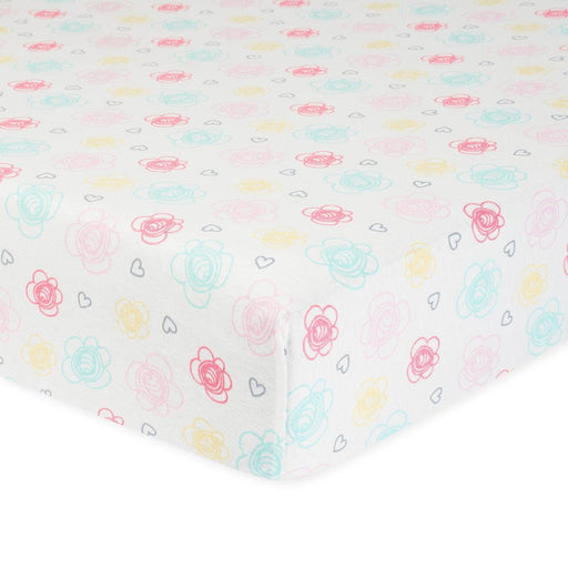 Gerber - Gerber 1-Pack Girls Organic Floral Fitted Crib Sheet