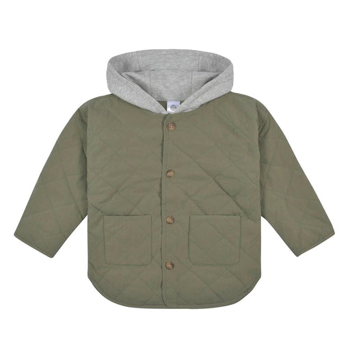 Gerber - Gerber Baby Boys Green Quilted Hooded Jacket (12-24m)