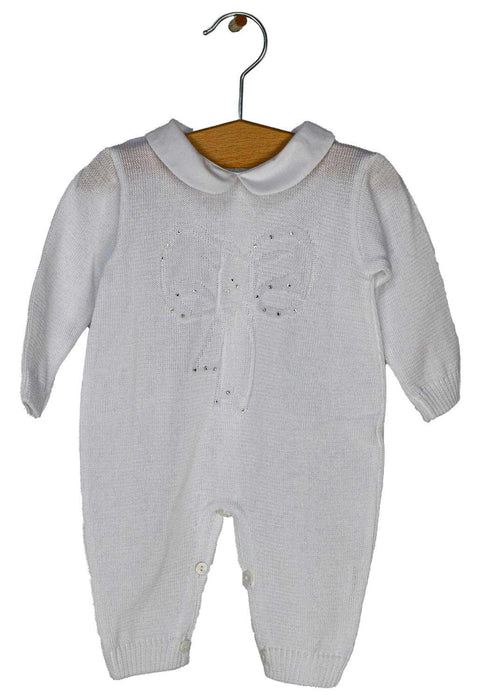 Gianfranca® - Baby Girl White knit Tricot Baptism Outfit with Hat