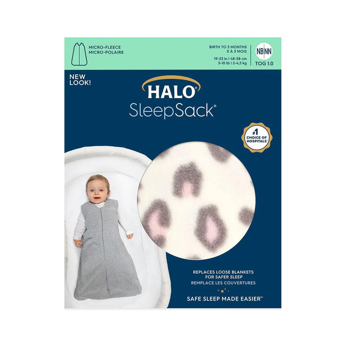 HALO® - Halo Sleepsack Micro-Fleece Leopard Pink 1 TOG