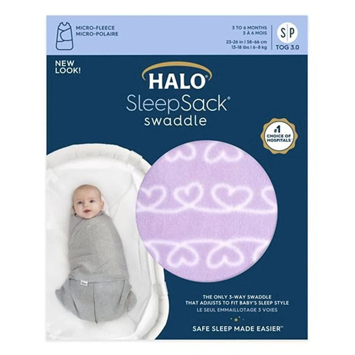 HALO® - Halo Sleepsack Swaddle Micro-Fleece Heartline Purple 3 TOG