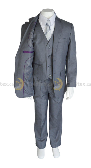 Kids Energy® - Kids Energy 5 Piece mat black Formal Suit - Style 5090 - Grey