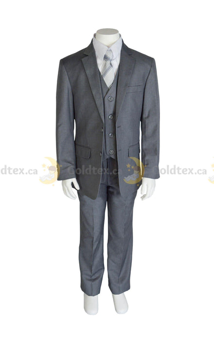 Kids Energy® - Kids Energy 5 Piece mat black Formal Suit - Style 5090 - Grey