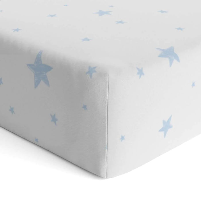 Kushies® - Kushies Flannel | Changing Pad Cover 1" - Blue Scribble Stars