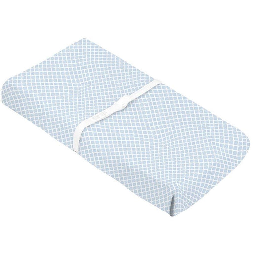 Kushies® - Kushies Flannel | Changing Pad Cover w/ Slits for Safety Straps - Lattice Blue