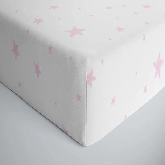 Kushies® - Kushies Flannel | Crib Sheet - Pink Scribble Stars