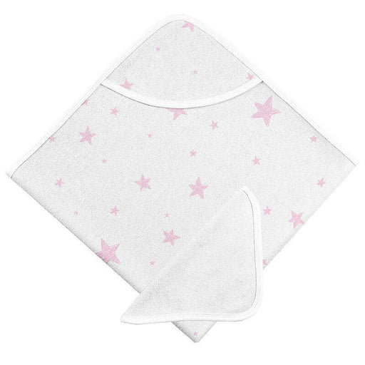 Kushies® - Kushies Hooded Bath Towel & Washcloth Set - Pink Stars