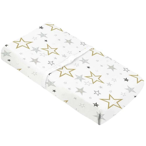 Kushies® - Kushies Percale Changing Pad Cover w-Slits for Safety Straps - Golden Stars