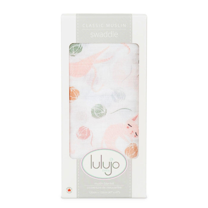 Lulujo® - Lulujo Swaddle Blanket Muslin Cotton - Kitty