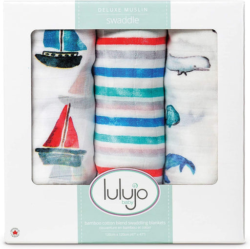 Lulujo® - Lulujo Bamboo Swaddles - 3 Pack, Out at Sea