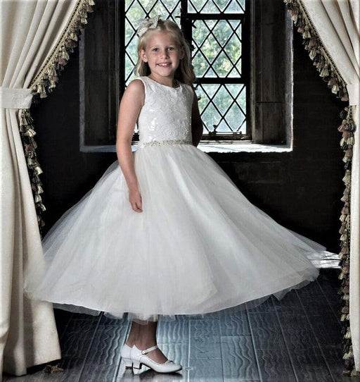 Macis Design® - Macis Design Girl Dress 1808 - Ivory