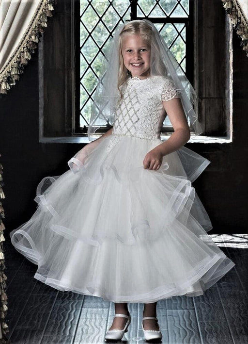 Macis Design® - Macis Design Girl Dress 1820 - Ivory