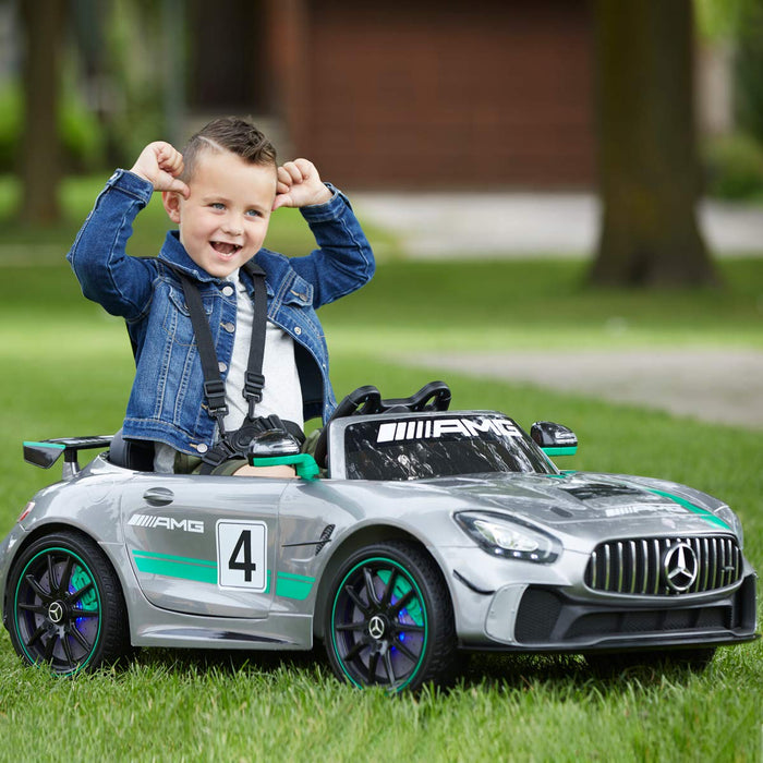 Voltz Toys 12V Single Seater Kids Car Licensed Mercedes-Benz AMG GT4 with MP4