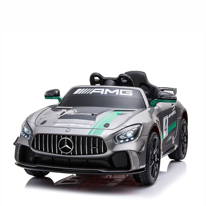 Voltz Toys Voiture pour enfant à siège unique 12V sous licence Mercedes-Benz AMG GT4 avec MP4