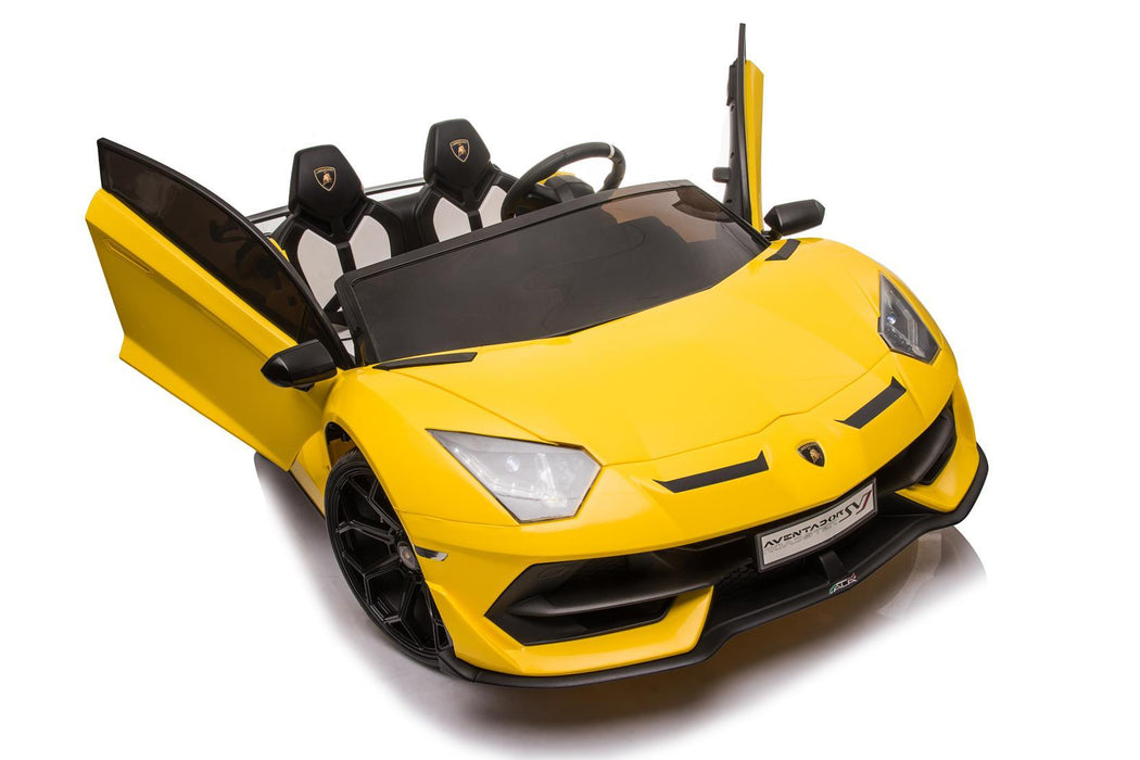 Voltz Toys Kids Double Seater Lamborghini Aventador SVJ High Speed Drifter Toy Car 24V