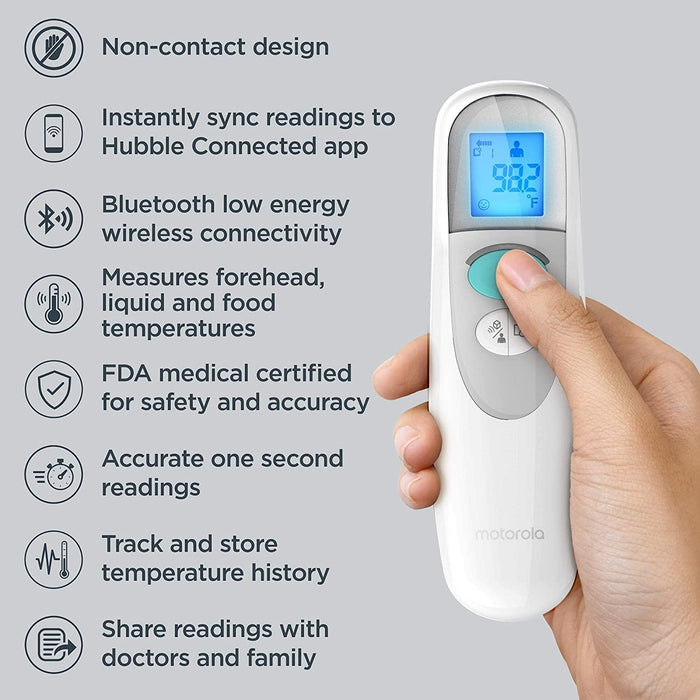 Motorola® - Motorola MBP75SN Care+ Non-Contact Smart Forehead & Liquid Baby Thermometer