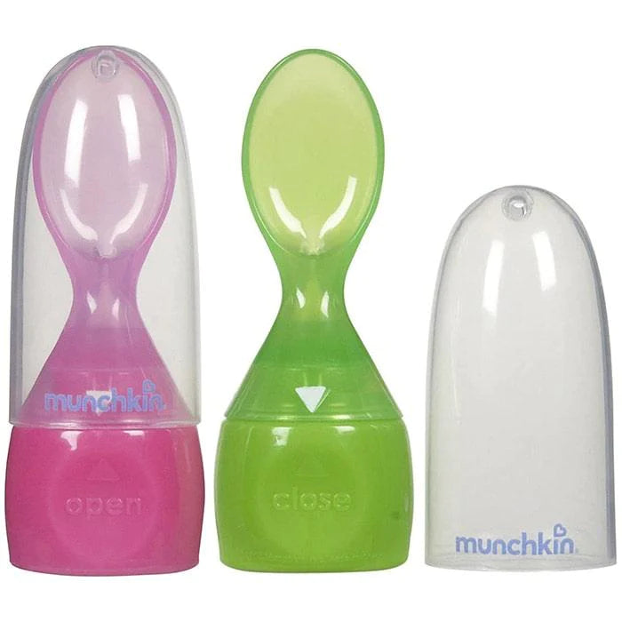 Munchkin® - Munchkin Food Pouch Spoon Tips - 2 Pack - Pink/Green