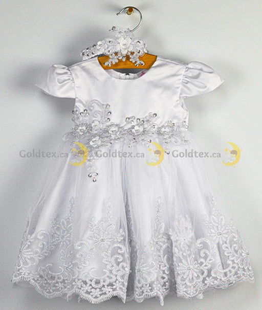 My Kids® - My Kids White Baby Girl Christening Dress