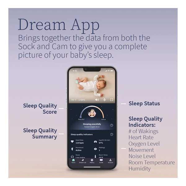 Owlet® - Owlet Dream Duo - Baby Heart Rate & Oxygen Monitor + Camera
