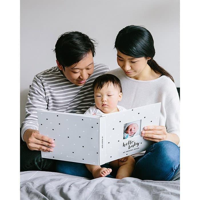 Pearhead® - Star Baby's Memory Book & Sticker Set - Grey