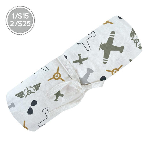 Perlimpinpin - Perlimpinpin Baby Cotton Muslin Swaddle Blanket - Airplanes