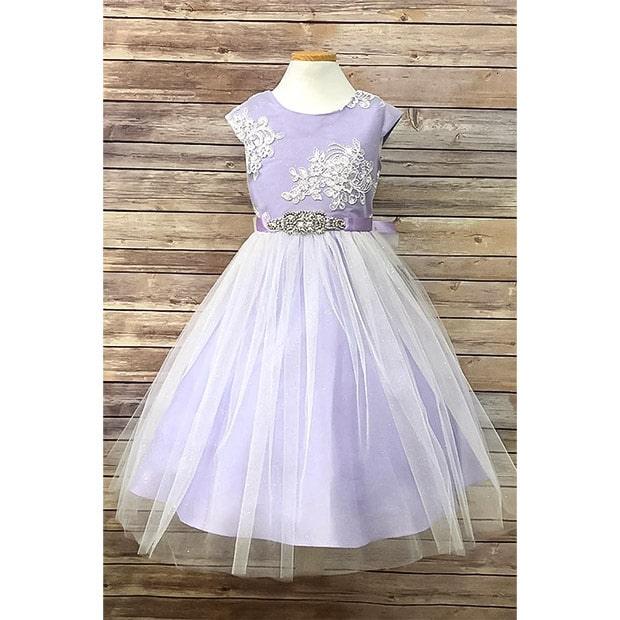 Petite Adele® - Petit Adele Girl Dress PA299 - Lilac