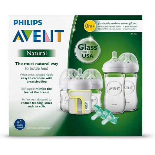 Philips Avent® - Philips Avent® Natural Baby Bottle | Wide Neck | Glass Bottle Newborn Starter Gift Set