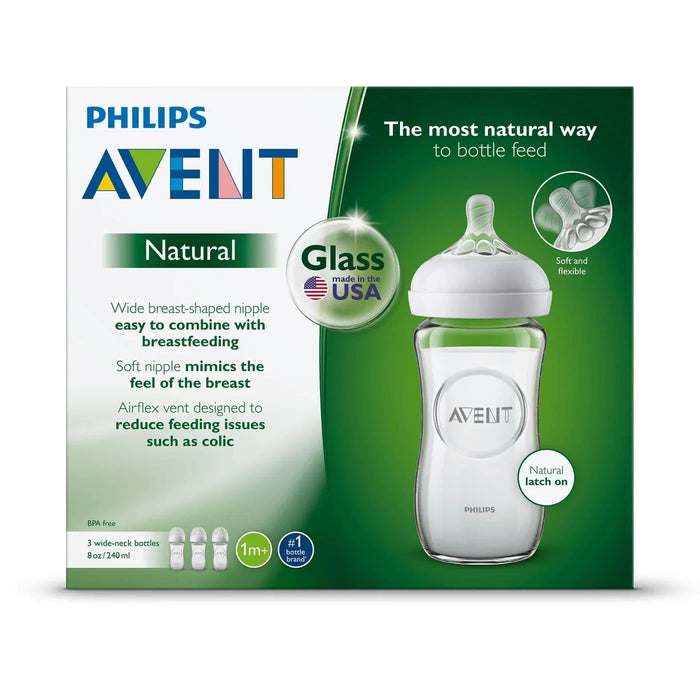 Philips Avent® - Philips Avent® Natural Glass Baby Bottle │ 4oz & 8oz - 120ml & 240ml │ 3 Pack