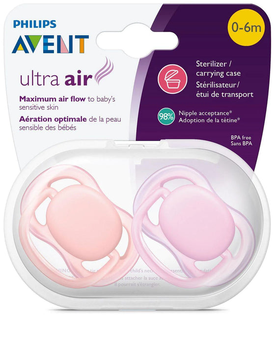 Philips Avent® - Philips Avent Ultra Air Pacifier, 0-6 months - Pink/Peach, 2 pack
