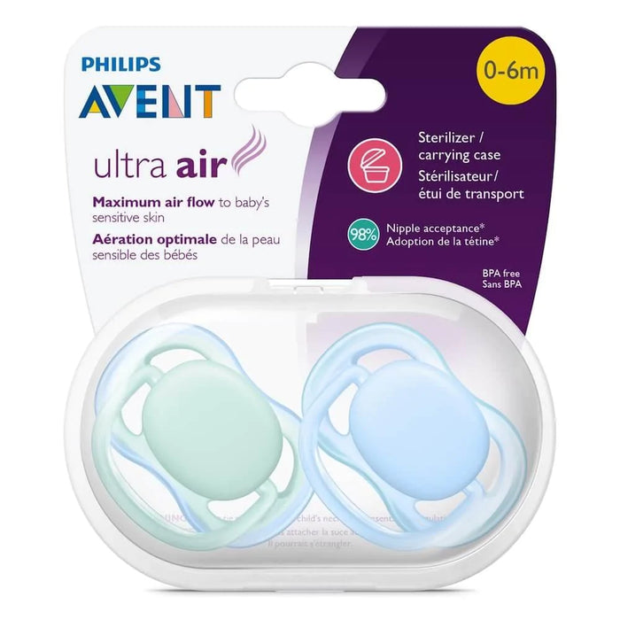 Philips Avent® - Philips Avent Ultra Air Pacifier 0-6m 2pk - Blue/Green