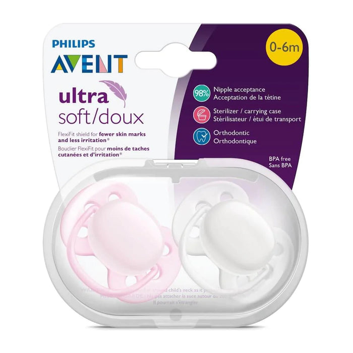 Philips Avent® - Philips Avent Ultra Soft Pacifier 0-6m ArcticPink 2PK