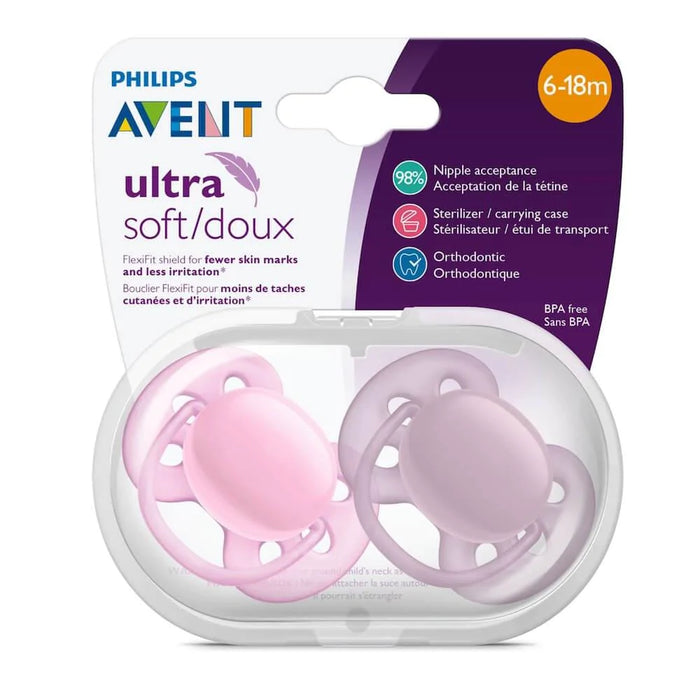 Philips Avent® - Philips Avent Ultra Soft Pacifier 6-18m Pink 2PK