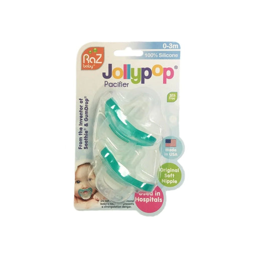 Raz Baby® - Raz Baby JollyPop Pacifier - 2pk Green 0-3m