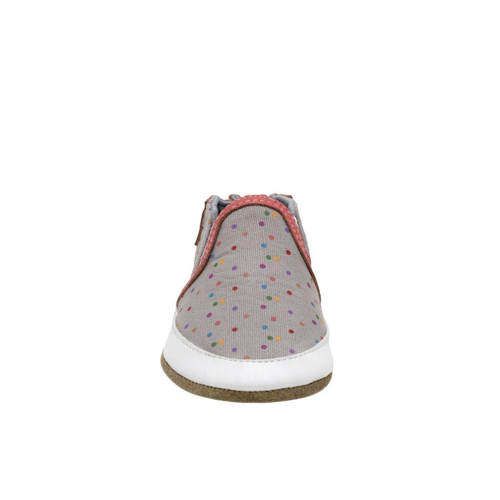 Robeez® - Robeez Soft Sole Shoes Polka Dot Polly - Grey Canvas