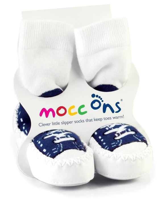 Sock Ons® - Sock Ons® Mocc Ons Navy Sneaker - Baby & Infant Slipper Socks