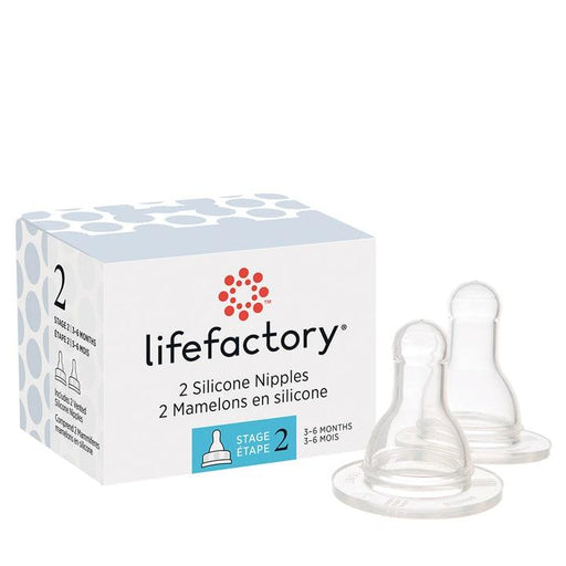 Goldtex - LifeFactory Silicone Nipples Y-Cut For 4oz And 9oz Glass Bottles-2 Pack