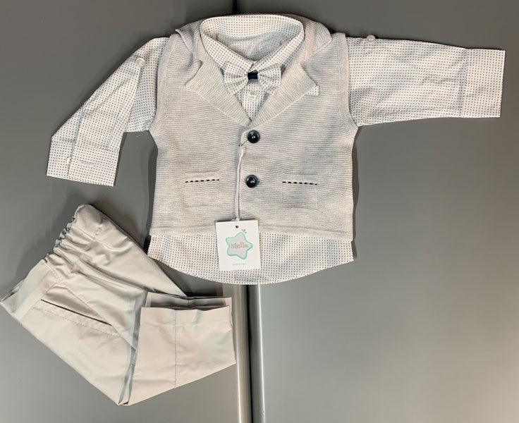 Stella® - Stella Baby Boy Baptism Outfit - Made in Italy