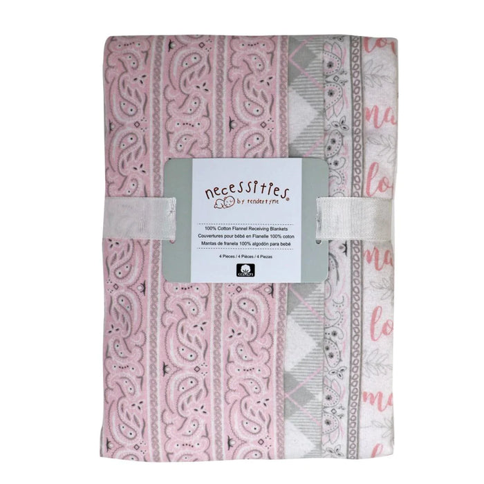 Tendertyme® - Tendertyme Receiving Cotton Flannel Blankets - 4 Pack