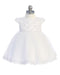 Tip Top USA® - Tip Top USA® Sleeve Lace Baptism Dress with Embroidered Hem